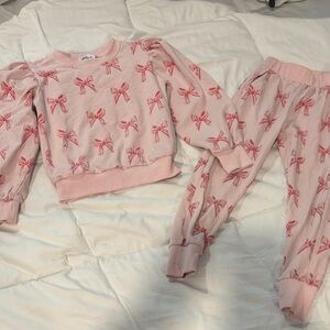 Pink Bow Kids jogger set Lola and the boys